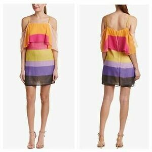 Trina Turk‎ Multicolor Striped Off Shoulder Dress